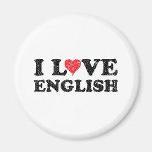 I Love English Refrigerator Magnets