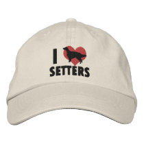 I Love English Setters Embroidered Hat embroidered hats by MenagerieMayhem I Love English Setters Embroidered Hat embroidered hats