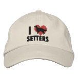 I Love English Setters Embroidered Hat embroidered hats