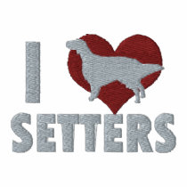 I Love English Setters Embroidered Shirt (Hoodie) embroidered shirts