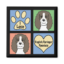 I Love English Springers magnets by dogcartoons I Love English Springers magnets
