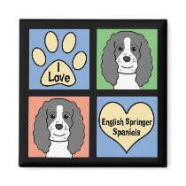I Love English Springers magnets by dogcartoons I Love English Springers magnets