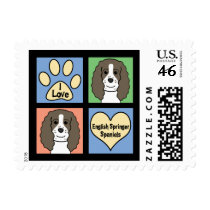 I Love English Springers Stamp