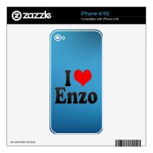 I love Enzo Decal For iPhone 4S