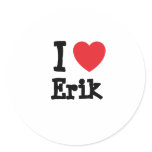 I love Erik heart custom personalized stickers