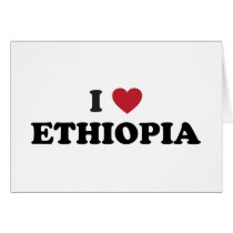 I Love Ethiopia Greeting Cards