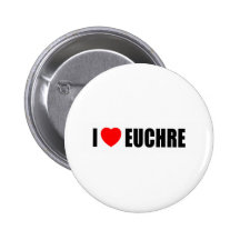 I Love Euchre Pinback Buttons