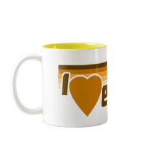 I Love Euchre Retro 70s mugs