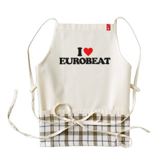 I LOVE EUROBEAT ZAZZLE HEART APRON