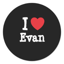 I love Evan heart custom personalized stickers