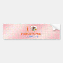 I Love Evergreen Park, IL Bumper Sticker