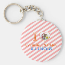 I Love Evergreen Park, IL Keychain