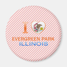 I Love Evergreen Park, IL Refrigerator Magnet