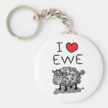 I Love Ewe! Valentines Day Key Chains