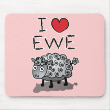 I Love Ewe! Valentines Day Mouse Pads
