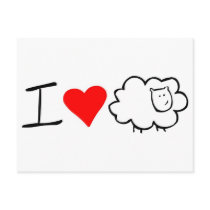 I love ewe (you) postcard