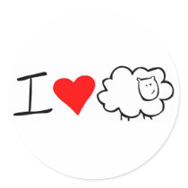 I love ewe (you) Stickers