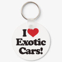 I Love Exotic Cars! keychains