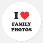 I Love Family Photos Round Sticker