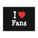 I love Fans heart custom personalized postcards by funnycustomtshirts I love Fans heart custom personalized postcards