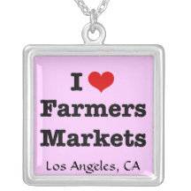 I Love Farmers Markets Custom Necklace