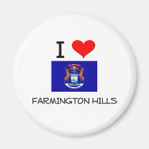 I Love Farmington Hills Michigan Fridge Magnets