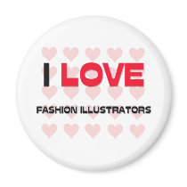 I LOVE FASHION ILLUSTRATORS magnets