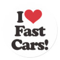 I Love Fast Cars! stickers by visualnewbie I Love Fast Cars! stickers