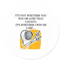 i love fencing fencer design stickers