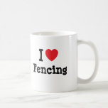 I love Fencing heart custom personalized Coffee Mugs