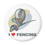 I Love Fencing Refrigerator Magnet