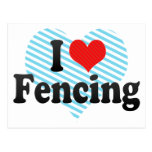 I Love Fencing Postcards