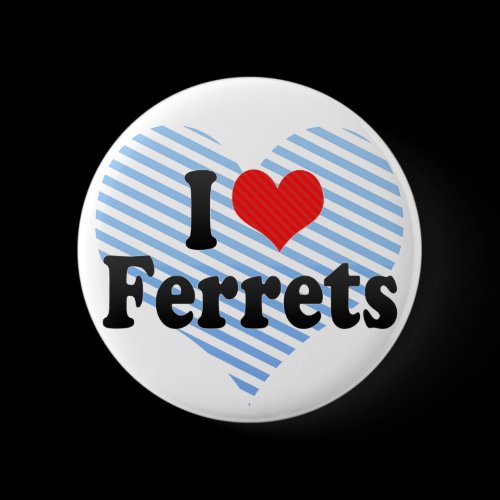 I Love Ferrets Pinback Button