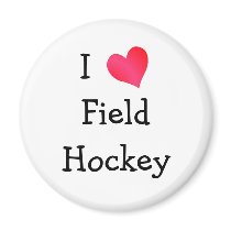 I Love Field Hockey magnets