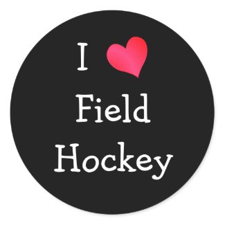 I Love Field Hockey sticker