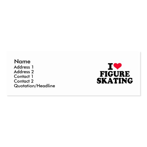 I love Figure Skating Business Card (front side)