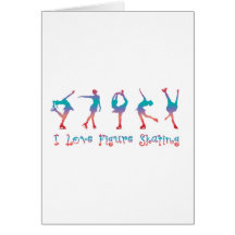 I love figure skating - cherry berry greeting card