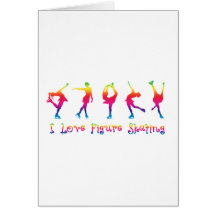 I love figure skating - colorful cards