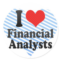 I Love Financial Analysts Round Stickers