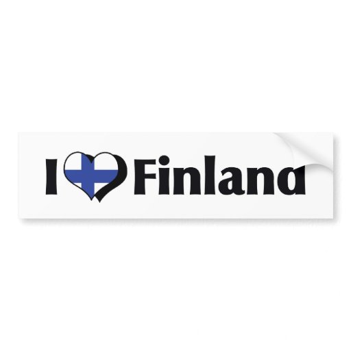 I Love Finland Flag Bumper Stickers 