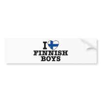 I Love Finnish Boys Bumper Stickers