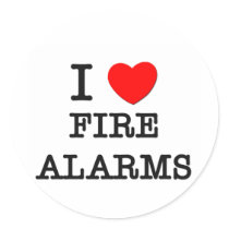 I Love Fire Alarms stickers