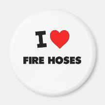 I Love Fire Hoses Refrigerator Magnets
