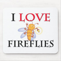 I Love Fireflies Mouse Mat