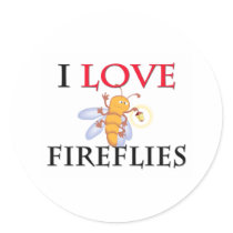 I Love Fireflies stickers