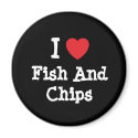I love Fish And Chips heart T-Shirt magnets