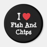 I love Fish And Chips heart T-Shirt Magnets