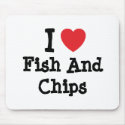 I love Fish And Chips heart T-Shirt mousepads by funnycustomtshirts I love Fish And Chips heart T-Shirt mousepads