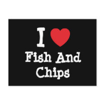 I love Fish And Chips heart T-Shirt postcards
