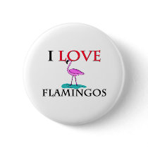 I Love Flamingos buttons